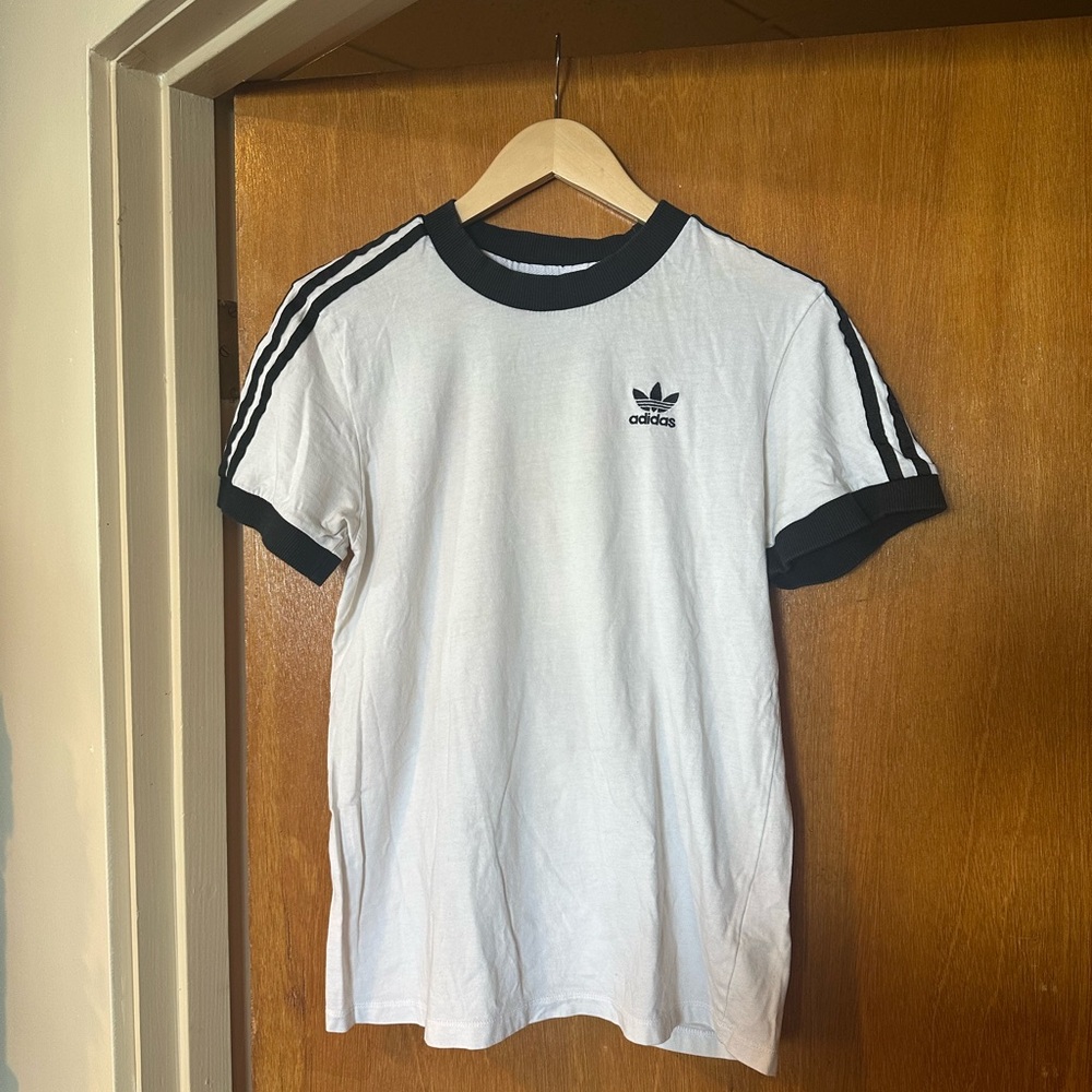 adidas White Short Sleeve Tee